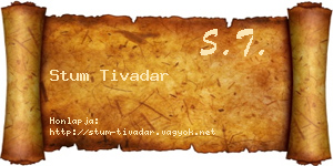 Stum Tivadar névjegykártya